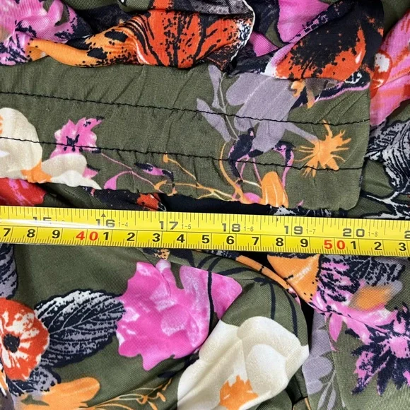 Lildy Slit Accent Trousers Floral Flowy Boho Festival Gypsy Palazzo Pants DD - Picture 7 of 7